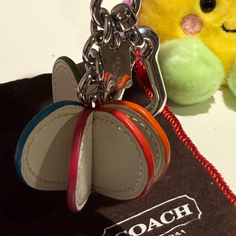 Coach 3D Heart Keychain Bag Charm with Rainbow Edges - Picture 5 of 6